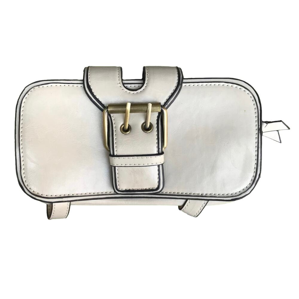 Nila Anthony Cream Faux Leather Buckle Shoulder Bag Floral Wallet Purse Small